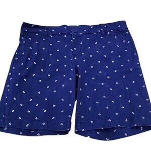 Tommy Hilfiger Nautical Shorts Blue Anchor Mid-Rise 8.5" inseam Women's 8